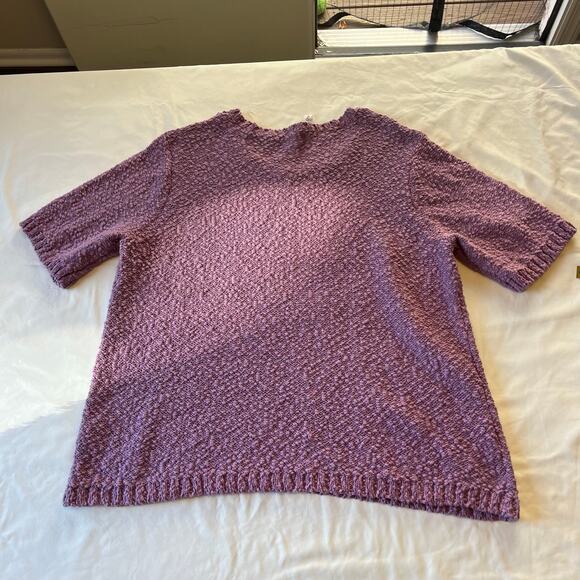 Coldwater Creek Short Sleeve Textured Knit Sweater Top Plus Sz 1X Comfort Mauve - Picture 4 of 7